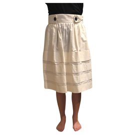 Falda Yves Saint Laurent Blanca Blanco