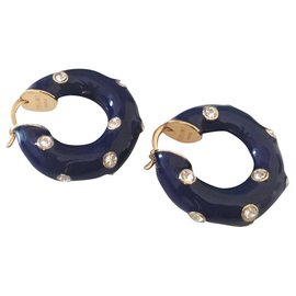 Céline-Céline Byzantine Enamel Crystal Earrings-Blue