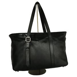 Borsa a tracolla in pelle di vitello Yohji Yamamoto Nero