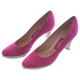 Carel-Two-tone pumps with stiletto heels.-White,Fuschia