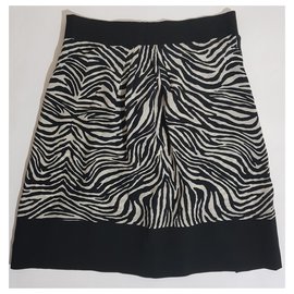 Alberta Ferretti-Skirts-Black,White,Zebra print