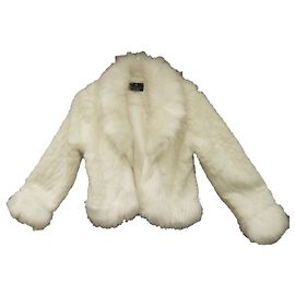 Lanvin Vintage Jackenkollektion, Kunstpelz Weiß