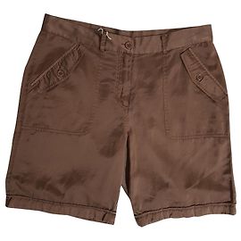 Shorts Twin Set Castanhos de Seda e Algodão Marrom