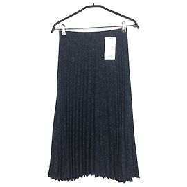 Zara Gonna a pieghe in tweed Midi Blu navy