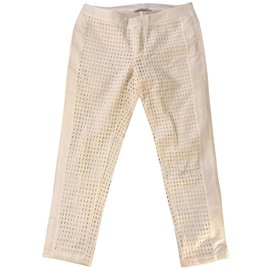 Autre Marque-Fairly Perforated Trousers-White