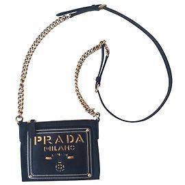 Prada Bolsos de mano Negro Dorado