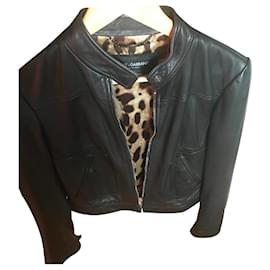 Dolce & Gabbana Black Leather Jacket Black