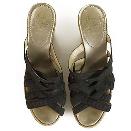 Christian Louboutin Nero Zeppe con zeppa in plateau con zeppa e zeppa 37 Nero