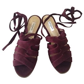 Lk Bennett Damson Suede Selma Flat Sandals Other