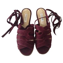 Lk Bennett Damson Suede Selma Flat Sandals Other