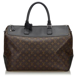 Louis Vuitton-Louis Vuitton Brown Monogram Macassar Neo Greenwich-Brown,Black