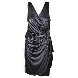 Wunderschöne Calvin Klein Faux drapieren Cocktailkleid US 12 - UK 16 Anthrazitgrau