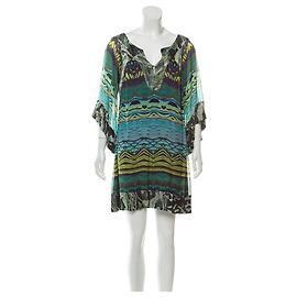 Diane Von Furstenberg Vestido de seda DvF Tabalah Multicolor Verde