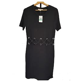 Michael Kors-Black Michael Kors Sweaterdress with lace up details L UK 14-16-Black