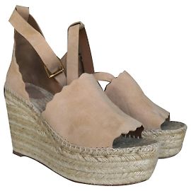 Espadrilles Compensées en daim Lauren - Chloé Beige