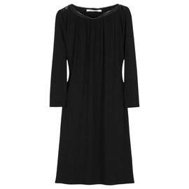 Diane Von Furstenberg-Vestido isley con cremallera y túnica-Negro