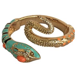 Anna Dello Russo pour H & M Schlangenarmband Schwarz Golden Koralle Türkis