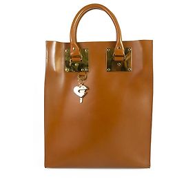 SOPHIE HULME Große Albion-Tasche Hellbraun Leder Gold Harware Tote Shopper Messenger Karamell