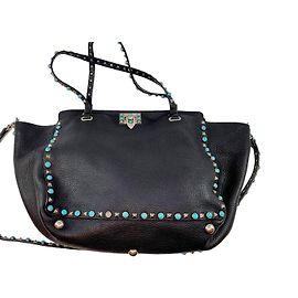 Valentino Garavani Cabas Rockstud Rolling Noir