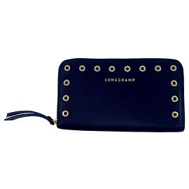 Wallet Longchamp details eyelets Black