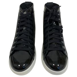 Kenzo Baskets montantes en cuir verni noir Noir
