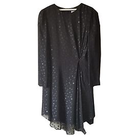 Autre Marque Pedro Del Hierro Seidenkleid Schwarz Schwarz