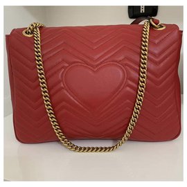 Gucci-GUCCI Marmont Handtasche neue Größe-Rot