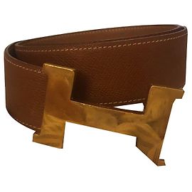 Cinturón Hermès Constancy XL de piel de cordero marrón claro Marrón claro