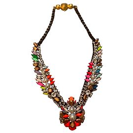 Collier shourouk neuf en perles et strass multicolore. Multicolore