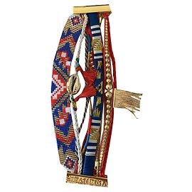 Bracelet hipanema neuf bleu, rouge et doré, fermoir doré Rouge Bleu Doré