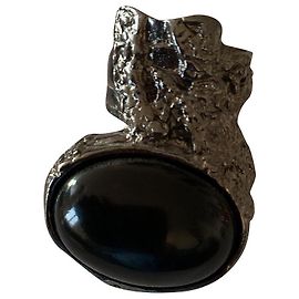 Arty ring in black onyx and silver plated Yves saint laurent Black