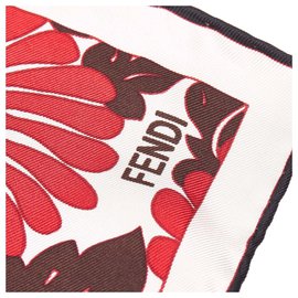 Fendi-Fendi Red Printed Silk Scarf-Red,Multiple colors
