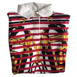 Hermès-"Brides de Gala" polo shirt Hermès-White,Red,Multiple colors