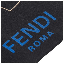 Fendi-Fendi Black Printed Silk Scarf-Black,Multiple colors