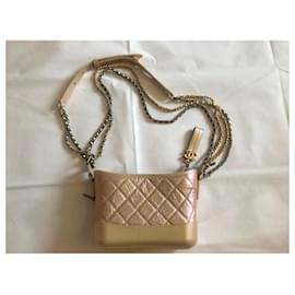 Chanel-CHANEL Iridescent Aged calf leather Quilted Small Gabrielle Bag Light Pink-Pink