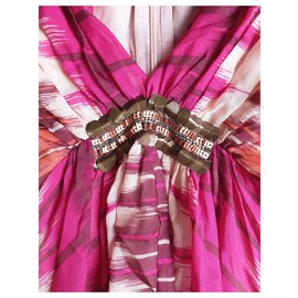 Antik Batik-Seidenbluse-Pink