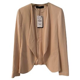 Nova jaqueta nude rosa Zara com tag Marrom Prata