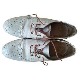H by Hudson Oxford Schuhe Creme Leder Roh