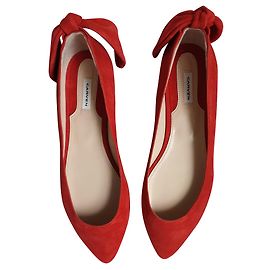 Carven Red Bow Tie Ballerinas Rot