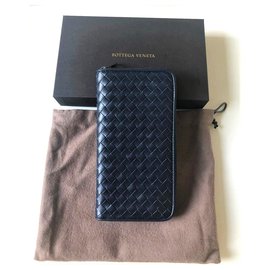 Bottega Veneta-BOTTEGA VENETA NEW MEN'S CLASSIC BIG WALLET-Dark blue