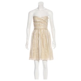 Diane Von Furstenberg-Golden Kari dress-Beige,Golden