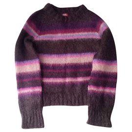 Miss Sixty Strickwaren Braun Bordeaux Lila Creme