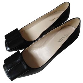 Prada Leather Heels Black 36.5 Black