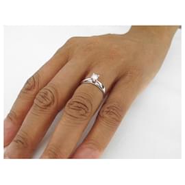 Autre Marque-solitaire or blanc rhodié 9k diamant 0,23 cts env-Blanc