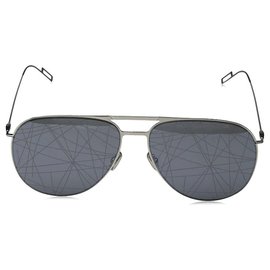 Dior-Dior Sonnenbrille Aviator verspiegelte Gläser-Grau