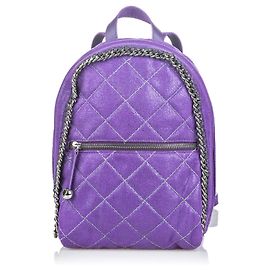 Stella Mc Cartney Stella McCartney Roxo Couro Acolchoado Falabella Mochila Roxo