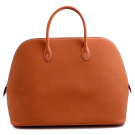 Hermès-Hermès Bolide bag 45 travel bag in calf leather cognac bull-Cognac