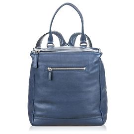 Sac à dos Pandora en cuir bleu Givenchy Bleu Bleu Marine