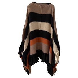 Poncho Sonia rykiel a righe e frange Multicolore