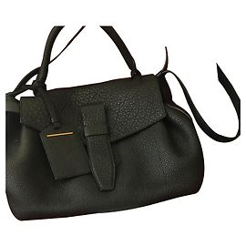 Lancel Charlie small handbag black leather Black